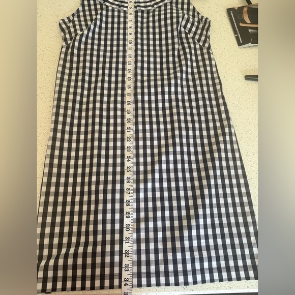 EUC - Talbots Black White Gingham Check Sleeveless Shift Dress 10P Petite - Picture 7 of 7